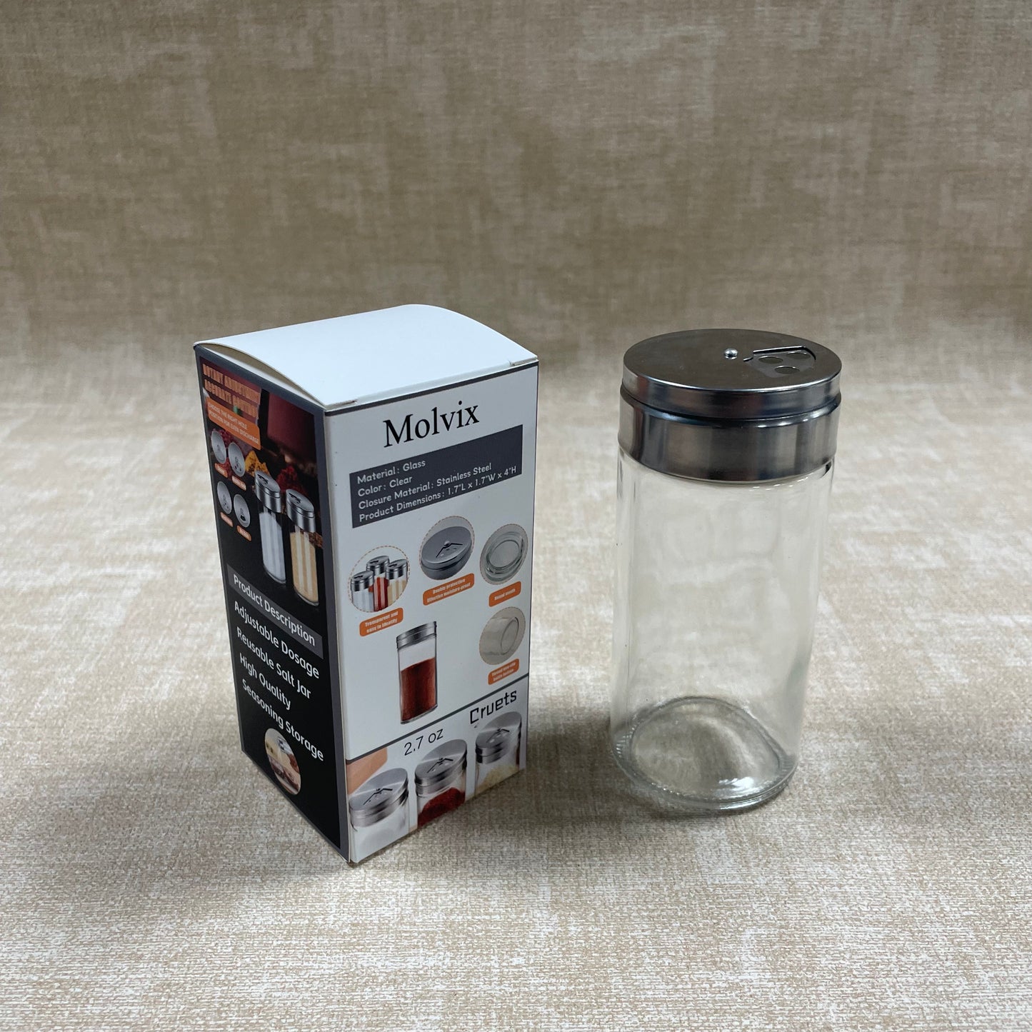 Molvix 2.7 oz Glass Cruets, the perfect blend of functionality, safety, and modern style for your kitchen seasoning storage needs.