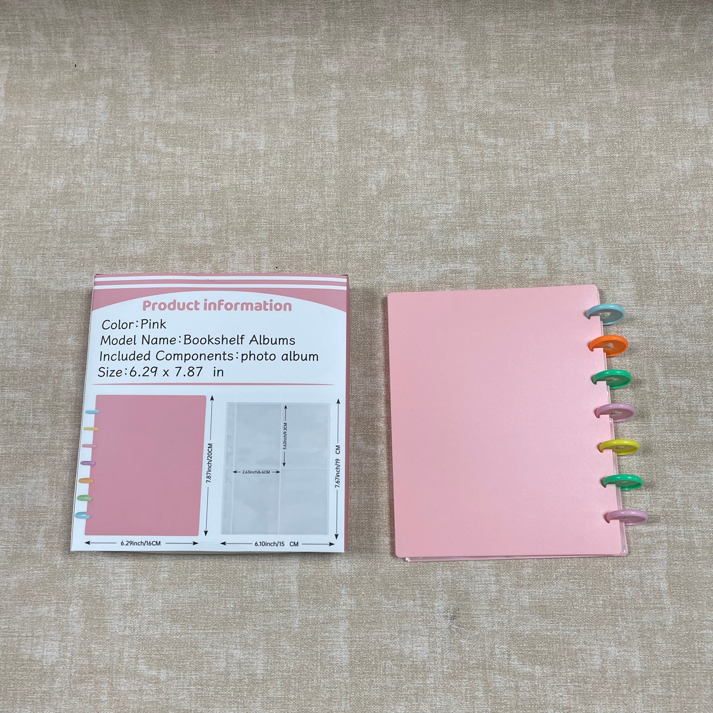Molvix scrapbook in charming pink features a convenient ring design and high-quality pages, perfect for storing and showcasing your cherished memories in a compact and versatile way.