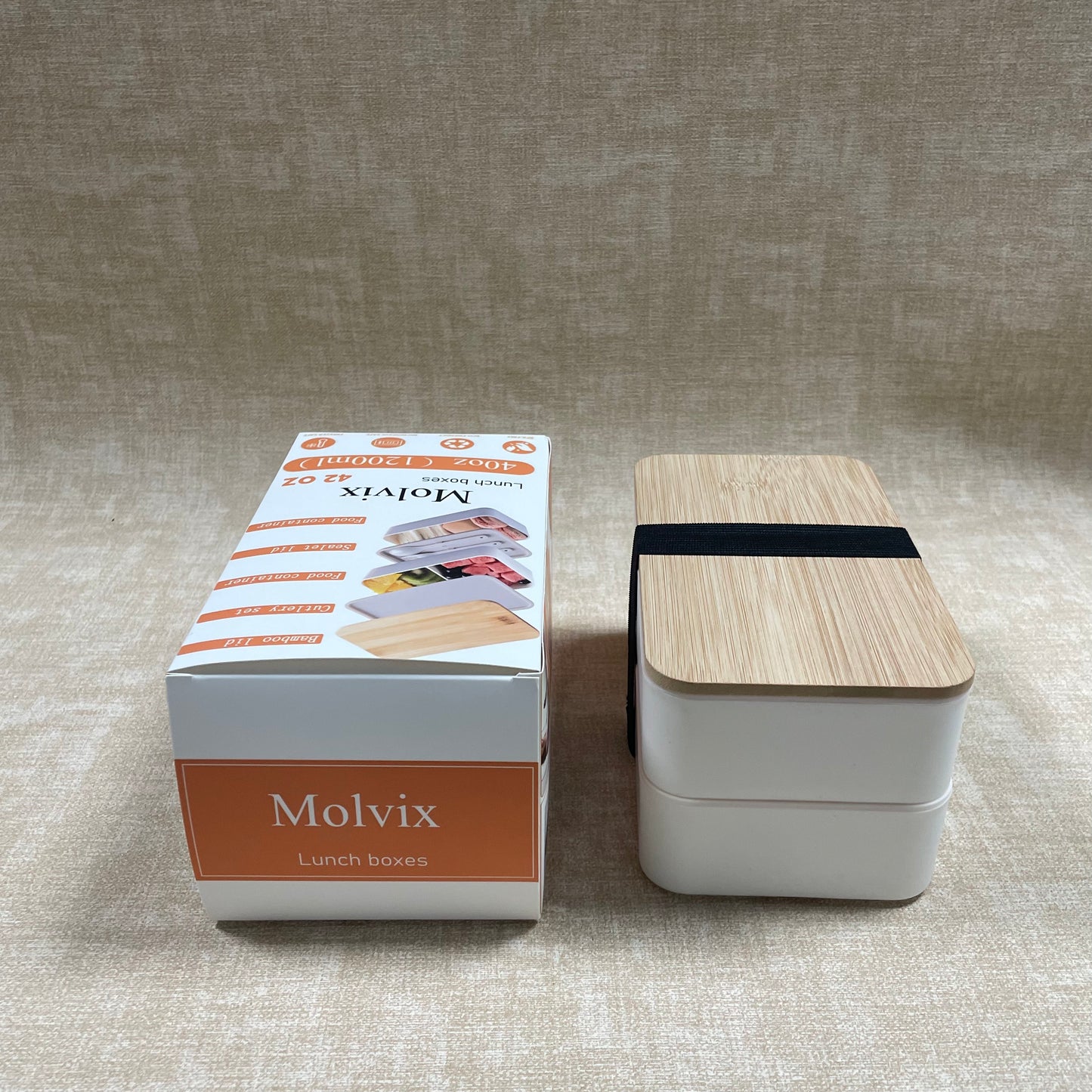 Molvix bamboo lunch box is an eco-friendly, leak-proof, and portable food container that comes with a complete cutlery set, making it perfect for enjoying fresh meals anywhere.