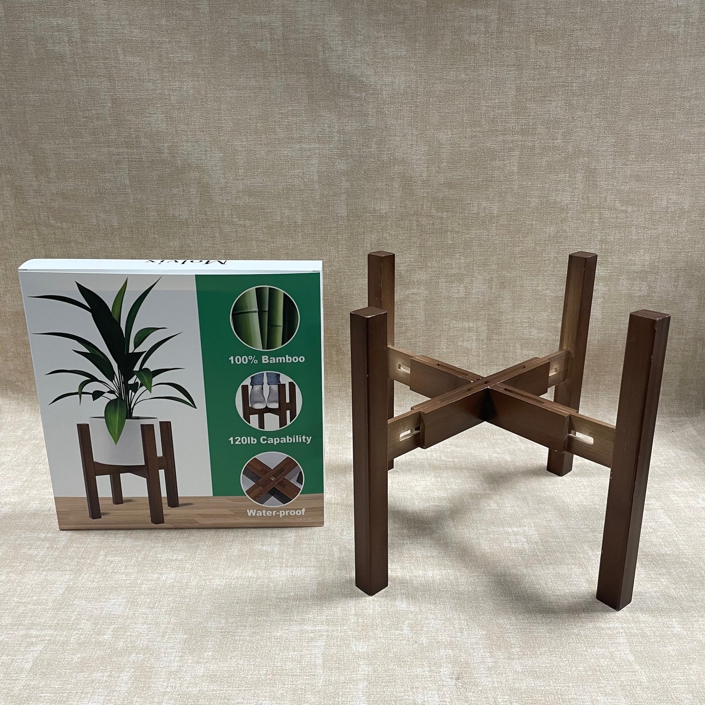 Molvix Elevate your indoor greenery game with the Wooden Flower and Plant Holder, a perfect blend of functionality and understated elegance for plant enthusiasts and interior design lovers alike.