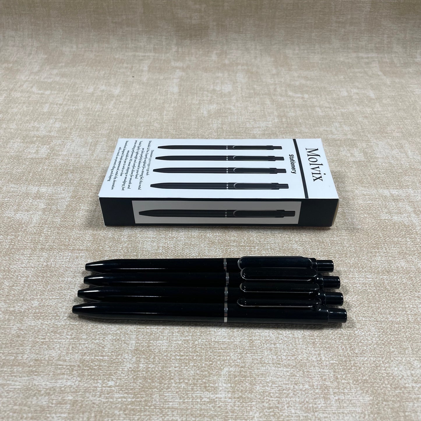 Molvix pen combines a classic black design with durable construction and an imported tip for ultra-smooth writing; it's effortlessly operational, lightweight, portable, and offers exceptional value.