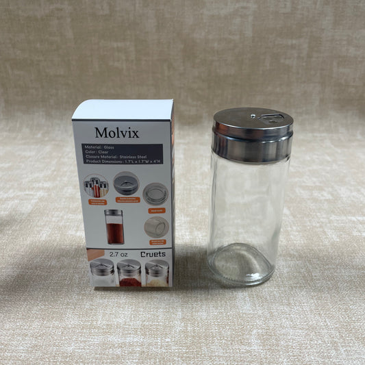 Molvix 2.7 oz Glass Cruets, the perfect blend of functionality, safety, and modern style for your kitchen seasoning storage needs.