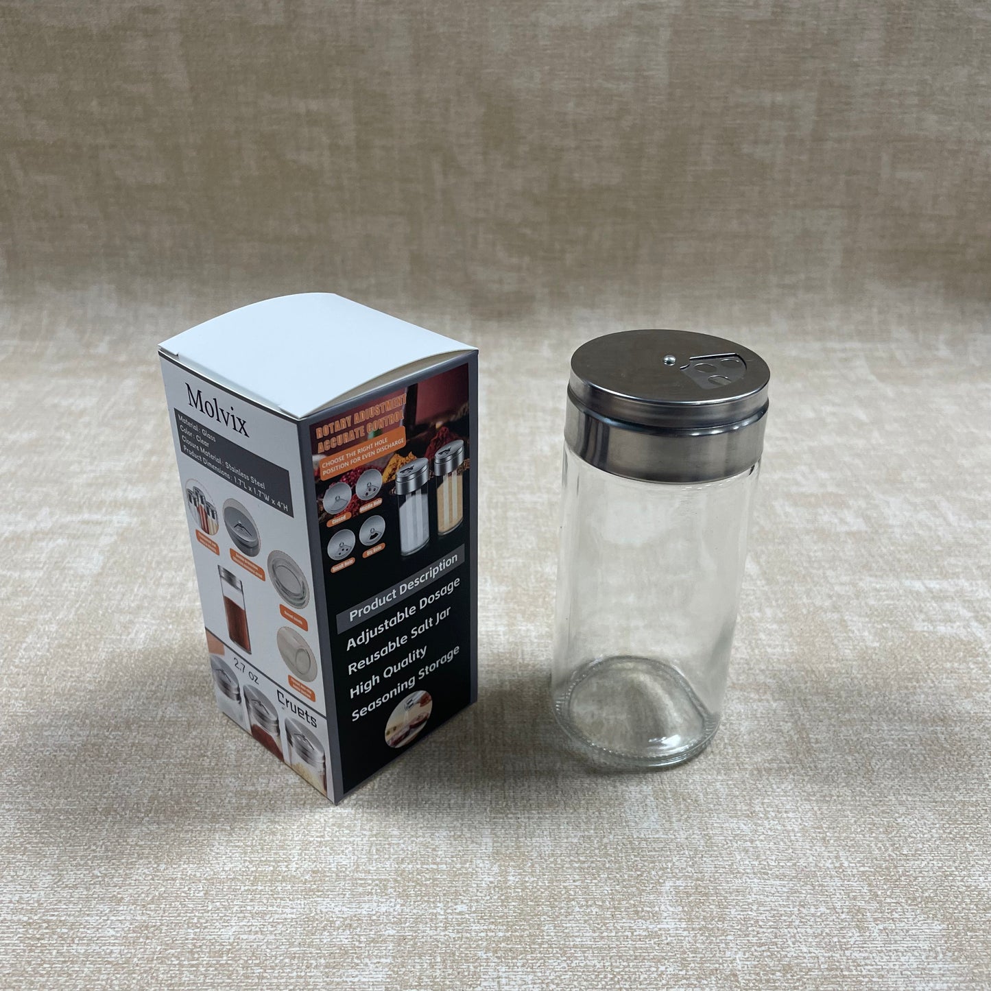 Molvix 2.7 oz Glass Cruets, the perfect blend of functionality, safety, and modern style for your kitchen seasoning storage needs.
