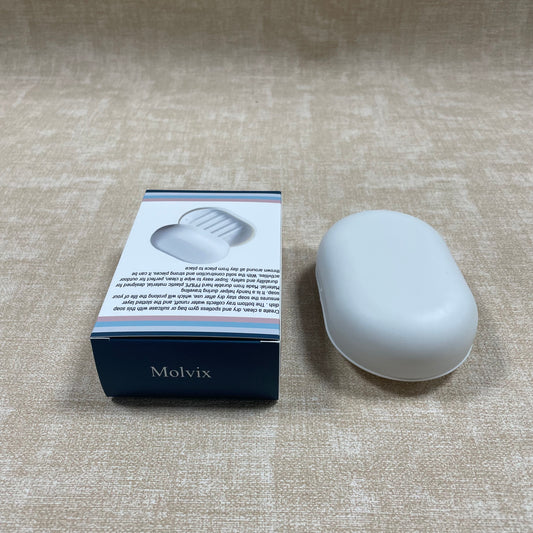 Molvix soap box features a practical design with durable construction, available in multiple colors, and offers a compact, portable solution for keeping your soap dry and organized.