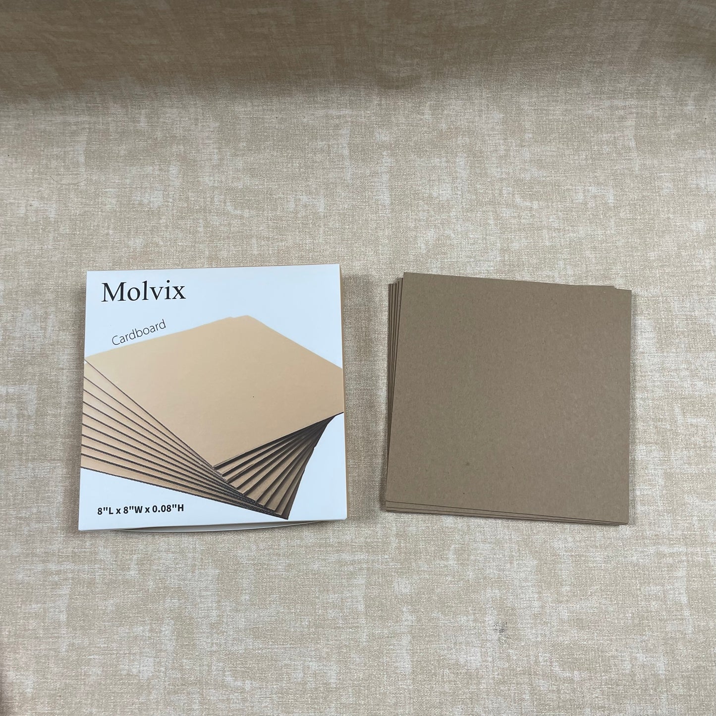 Molvix brown cardboard sheets, with durable thick material, perfect 8x8 inch size, and 6-sheet pack, offer great versatility and value for all craft projects.
